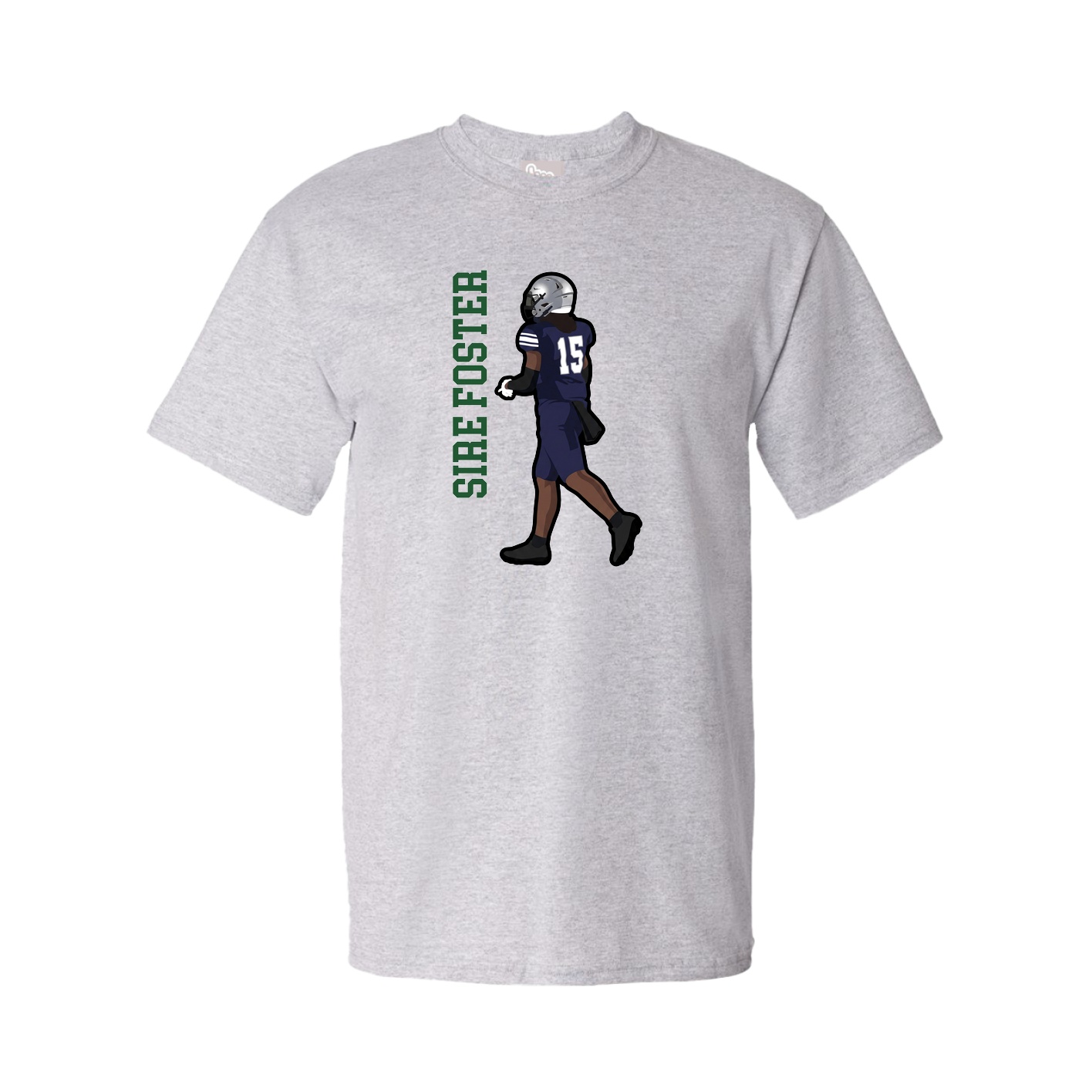 Youth Tee — Name Vertical in Grey