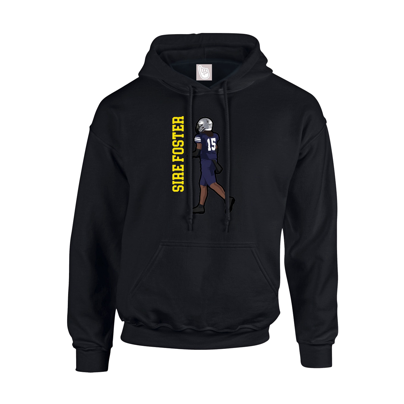 Hoodie — Name Vertical in Black