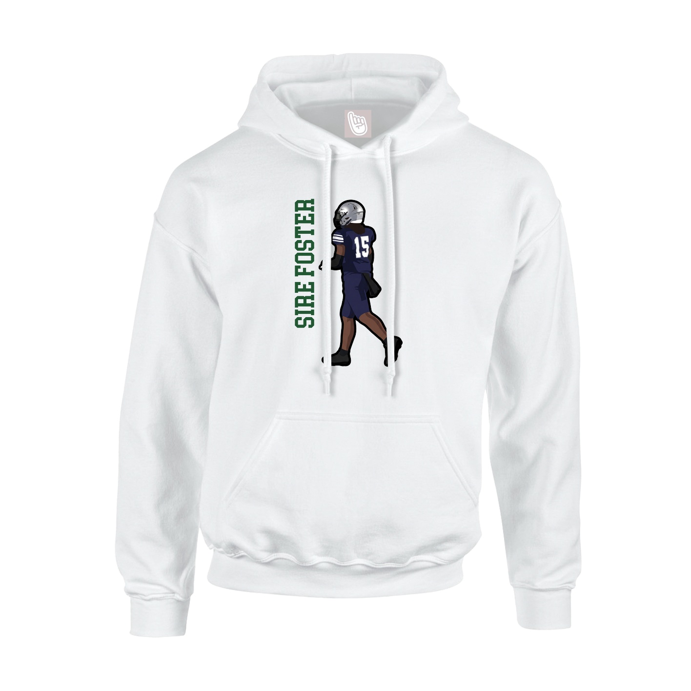 Hoodie — Name Vertical in White