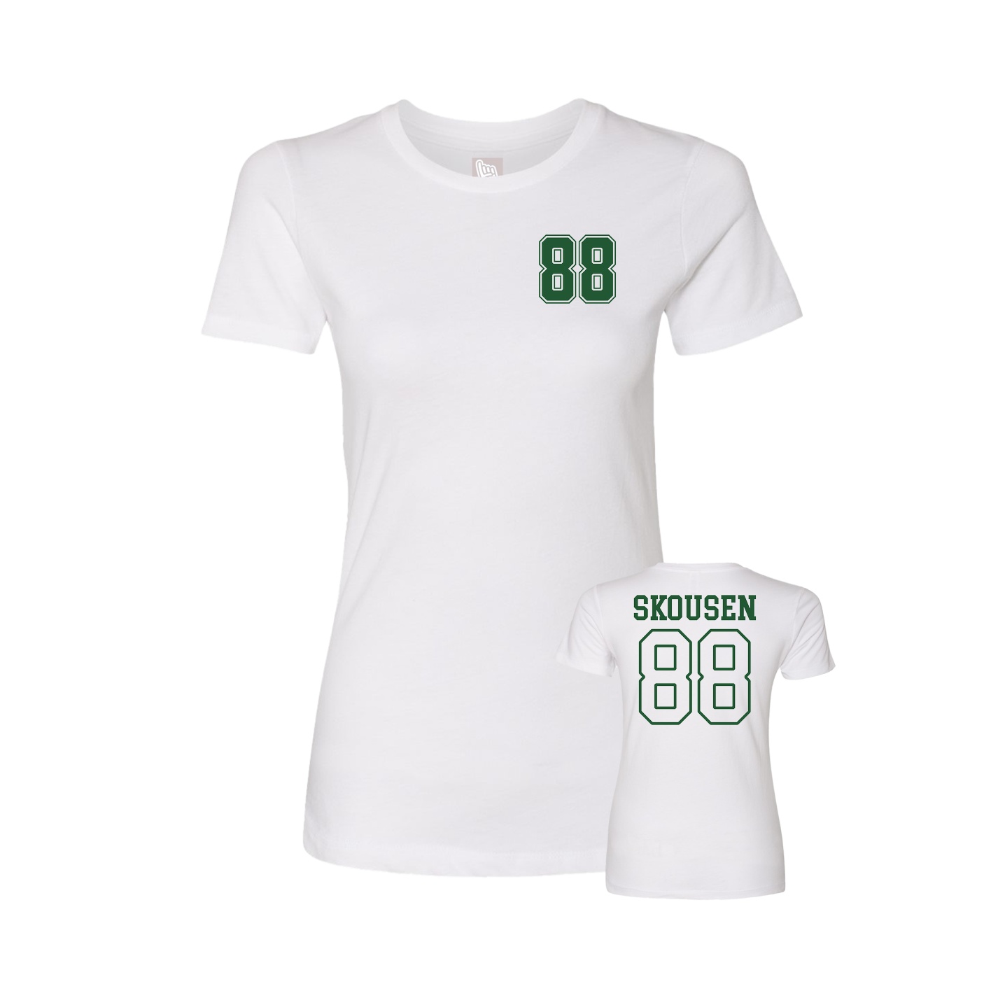 Fitted Women's Tee — Chest Back in White