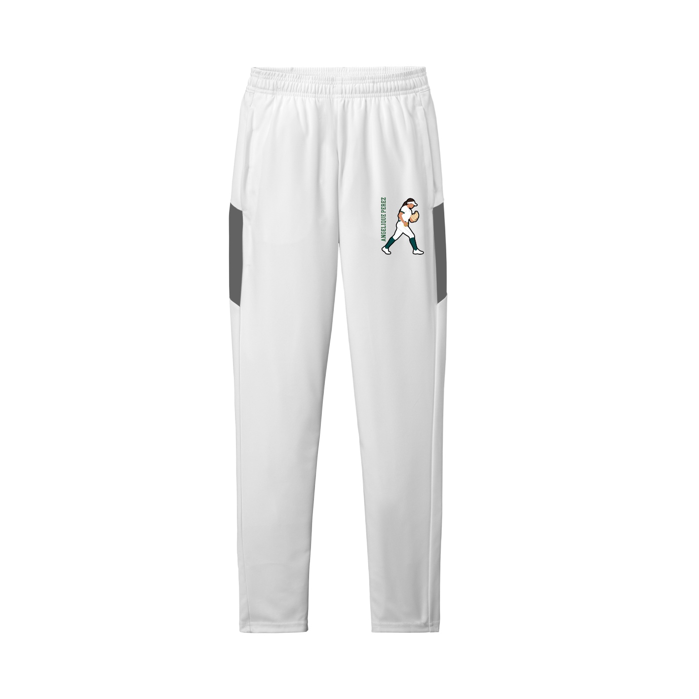 Team Travel Pant — Name Vertical in White/Grey