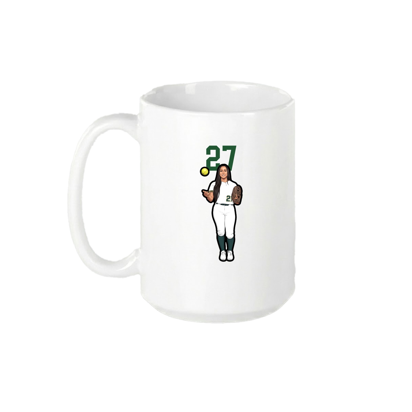 15oz Coffee Mug — Number Top in White