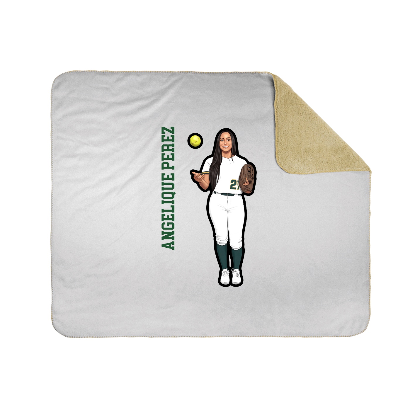 Throw Blanket — Name Vertical in White