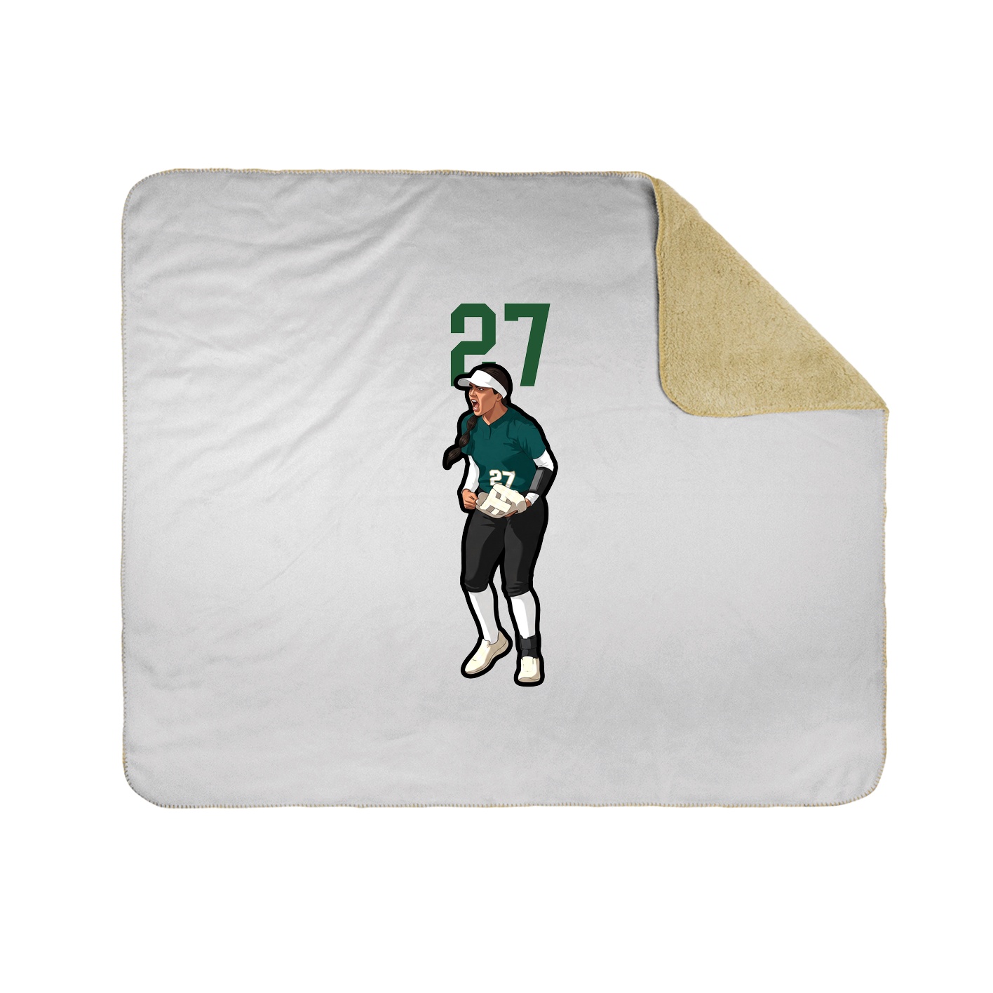 Throw Blanket — Number Top in White