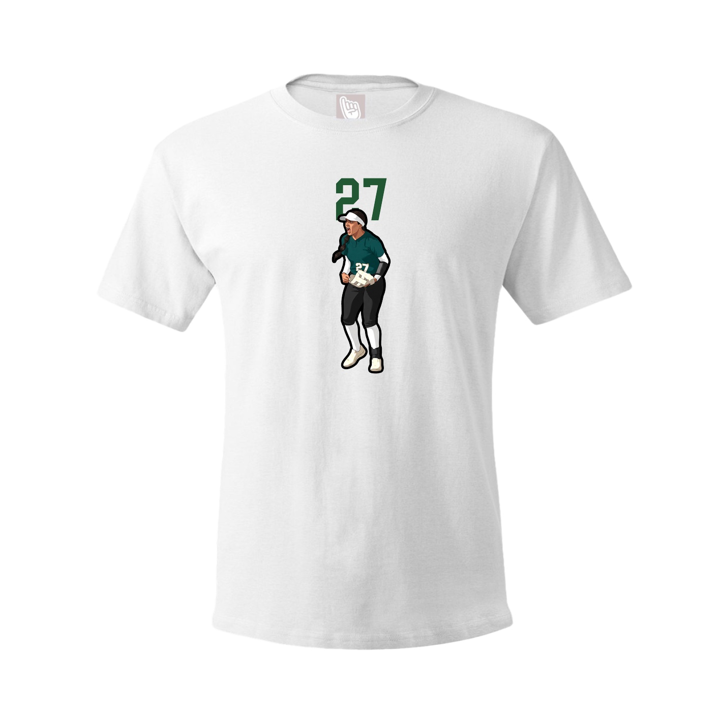 Youth Tee — Number Top in White