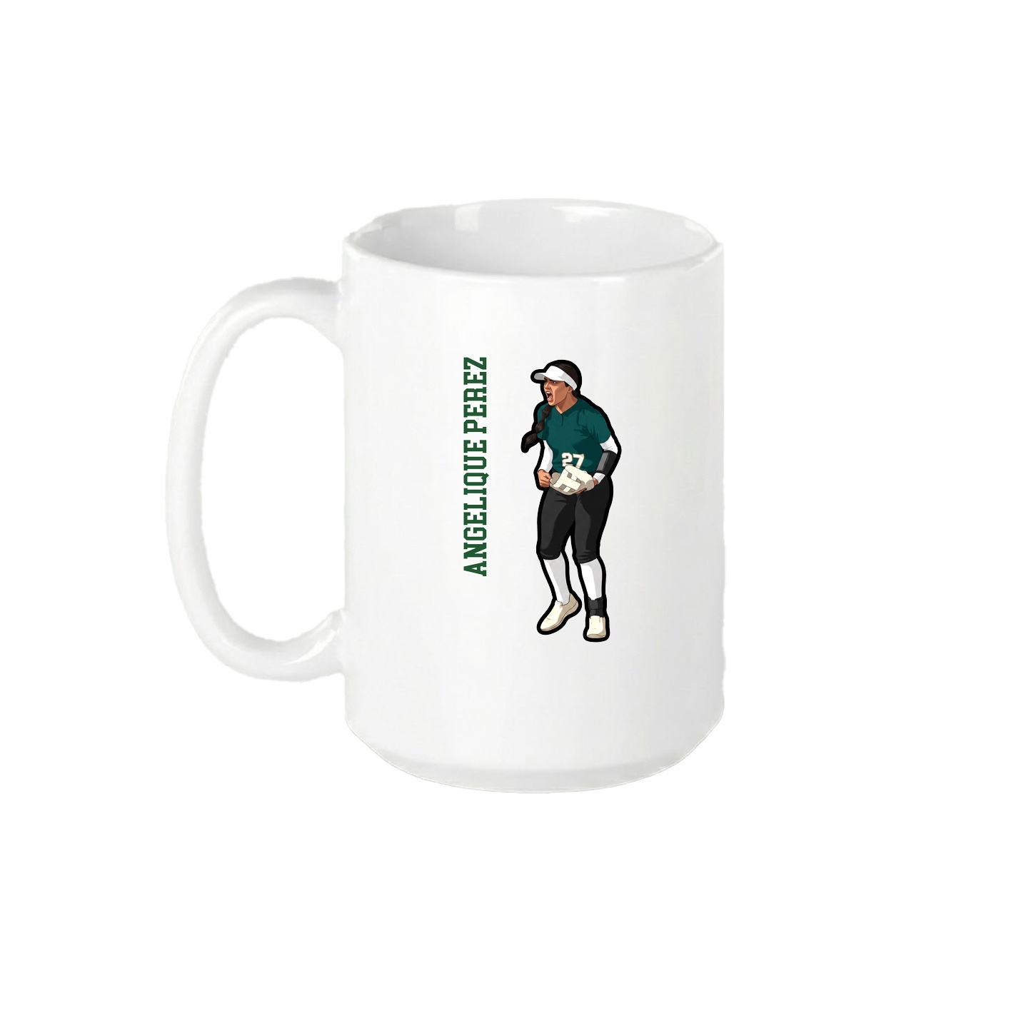 15oz Coffee Mug — Name Vertical in White