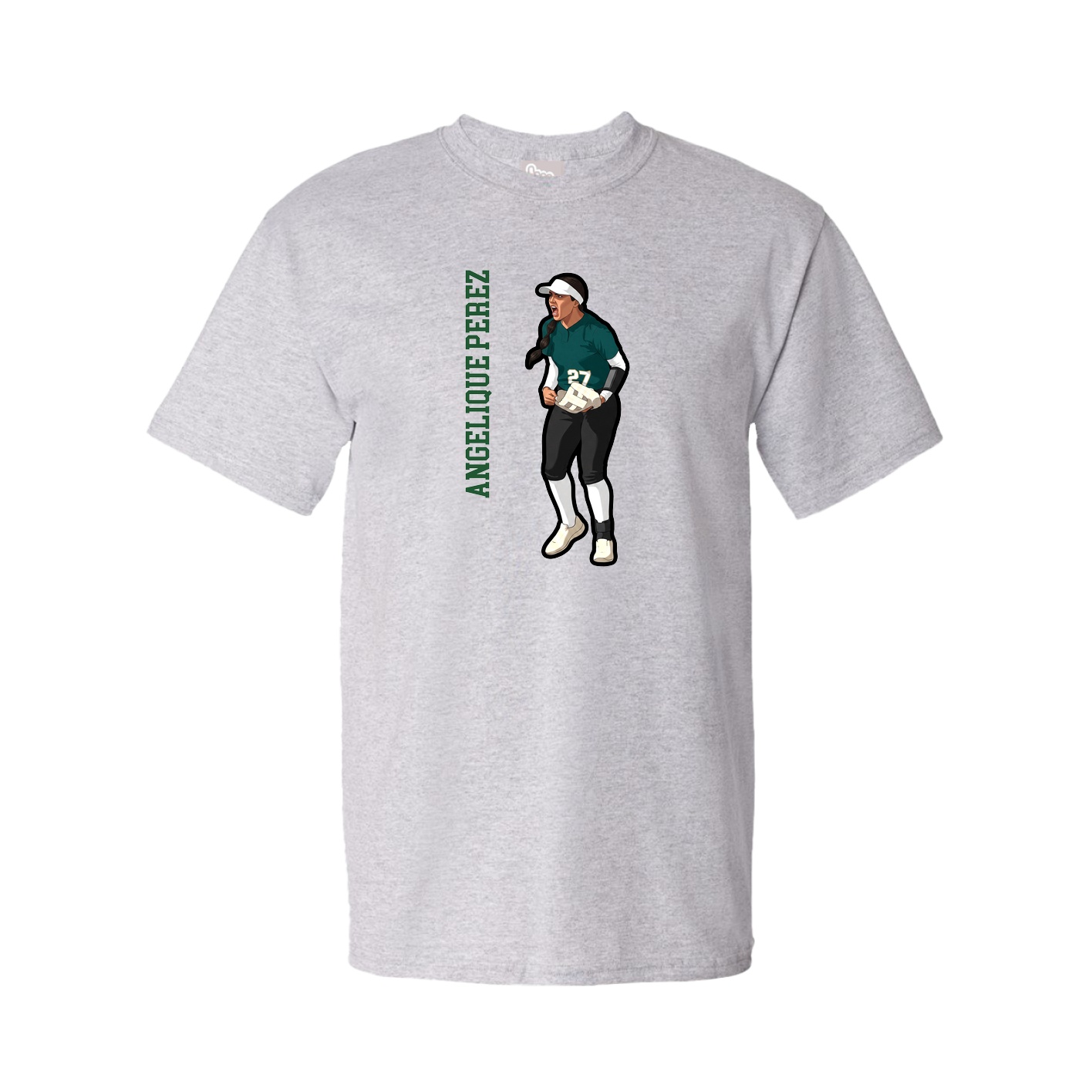 Tee — Name Vertical in Grey