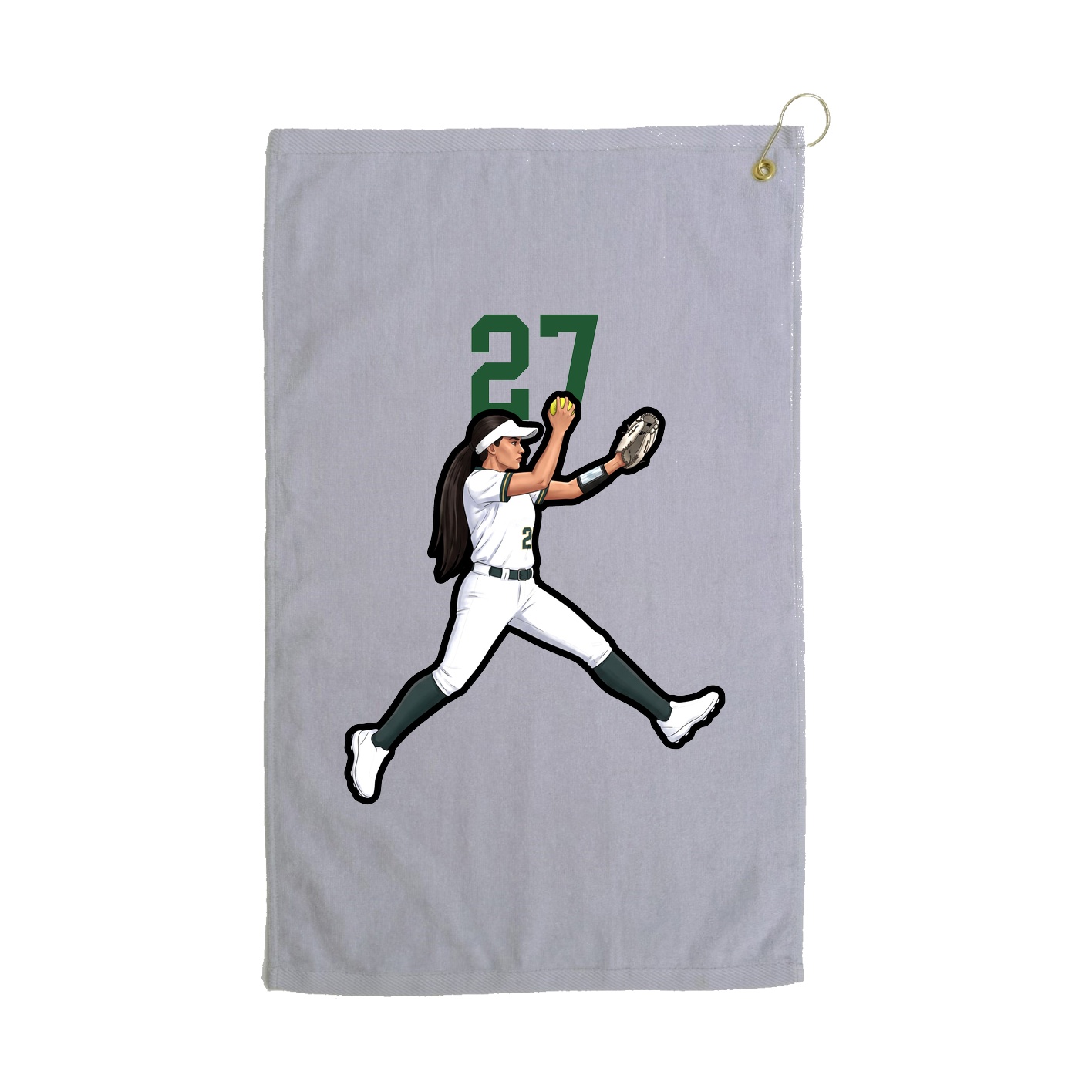 Golf Towel — Number Top in Grey