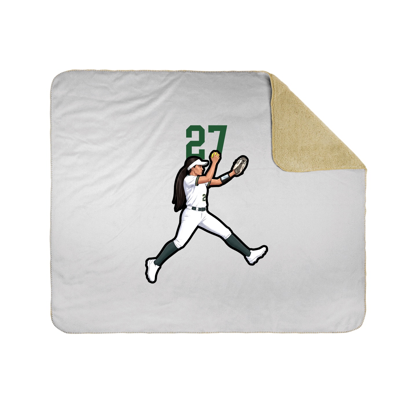 Throw Blanket — Number Top in White