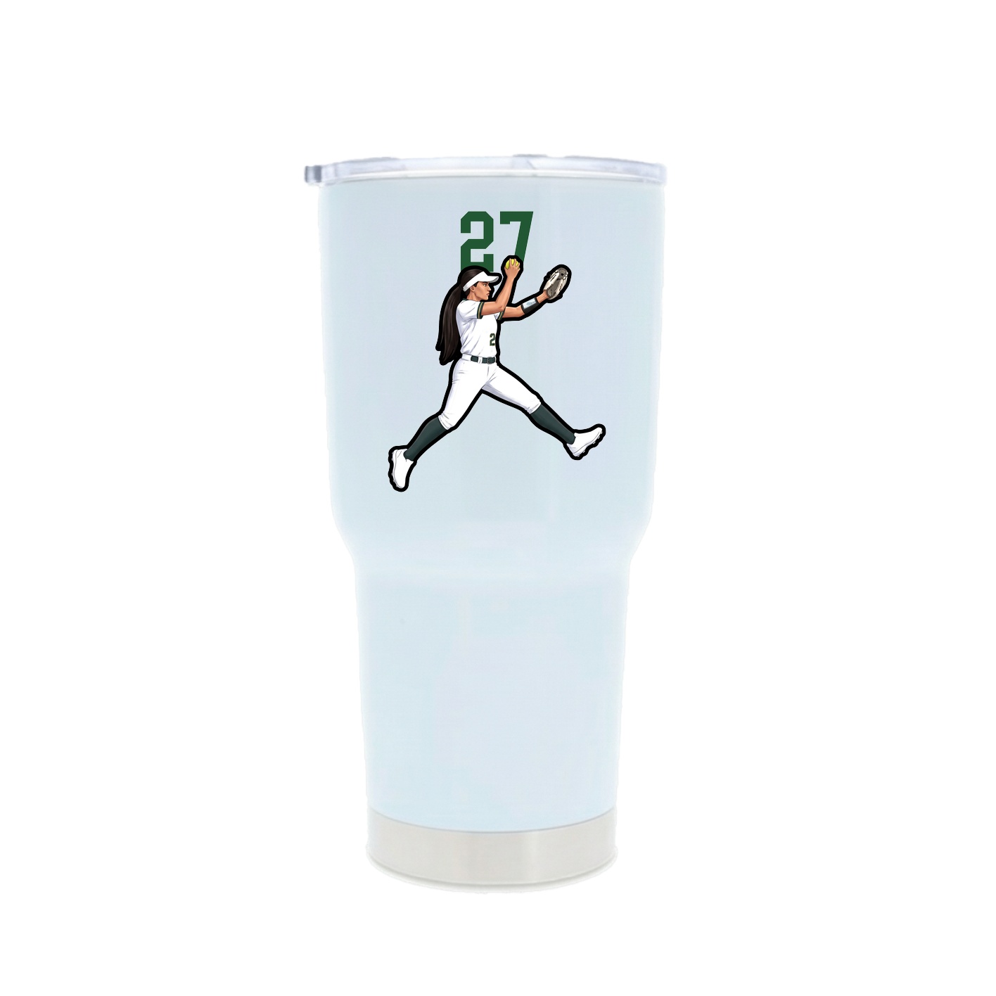 30oz Stainless Steel Tumbler — Number Top in White