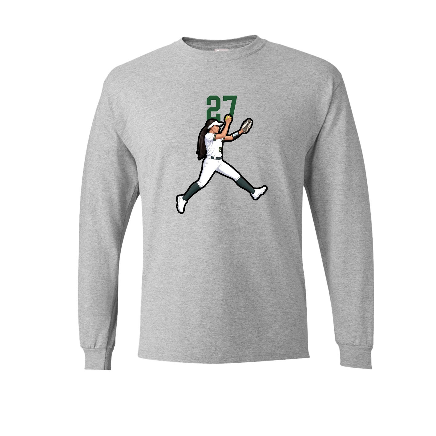 Long Sleeve Tee — Number Top in Grey