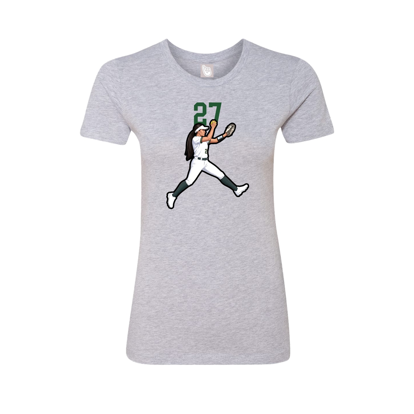 Fitted Women's Tee — Number Top in Grey