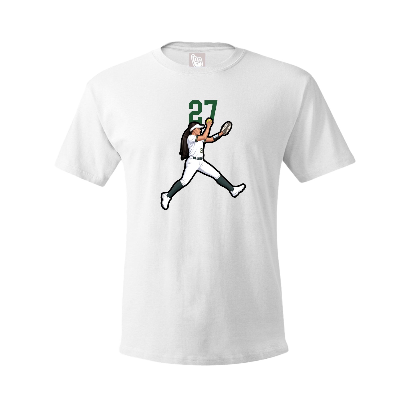 Youth Tee — Number Top in White