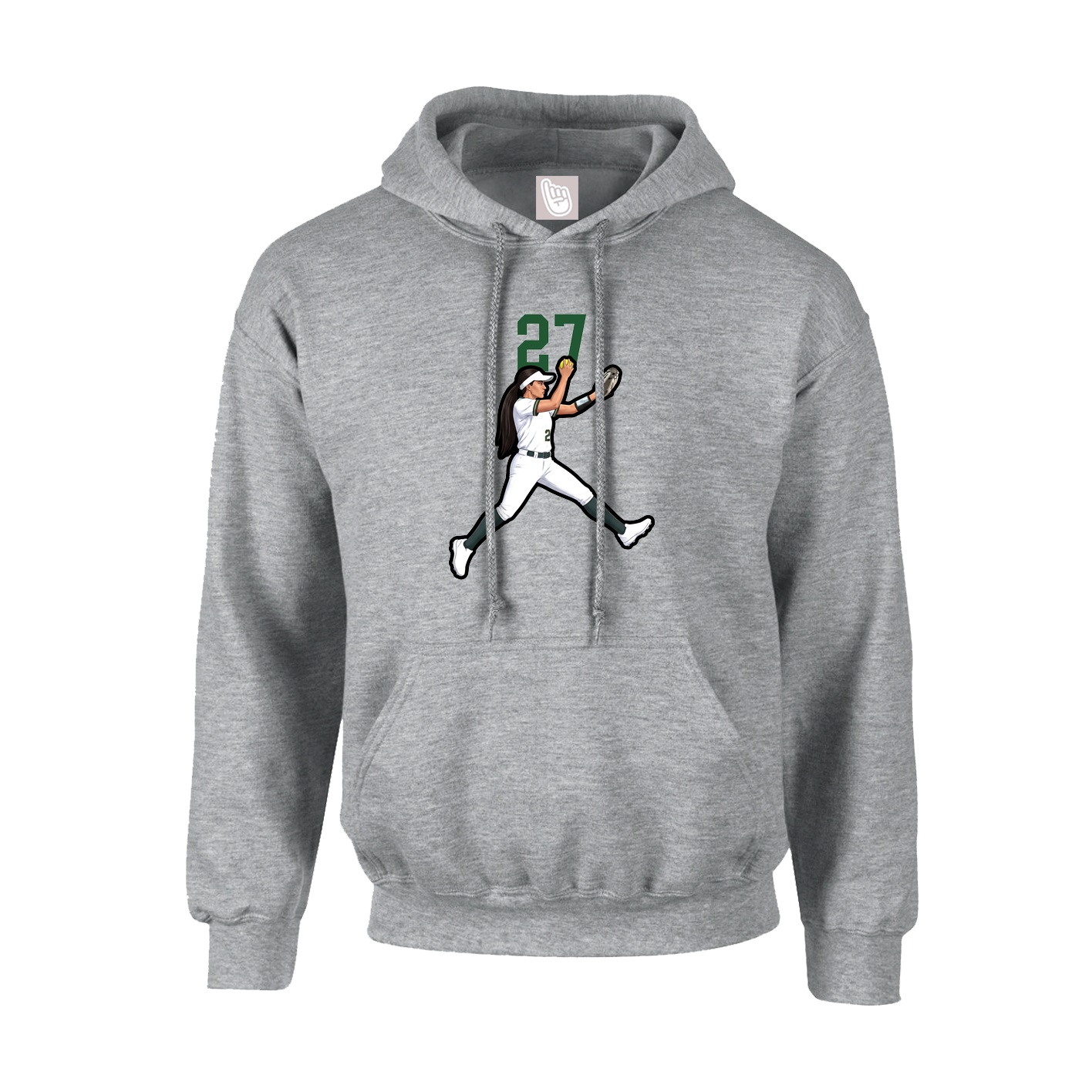 Youth Hoodie — Number Top in Grey