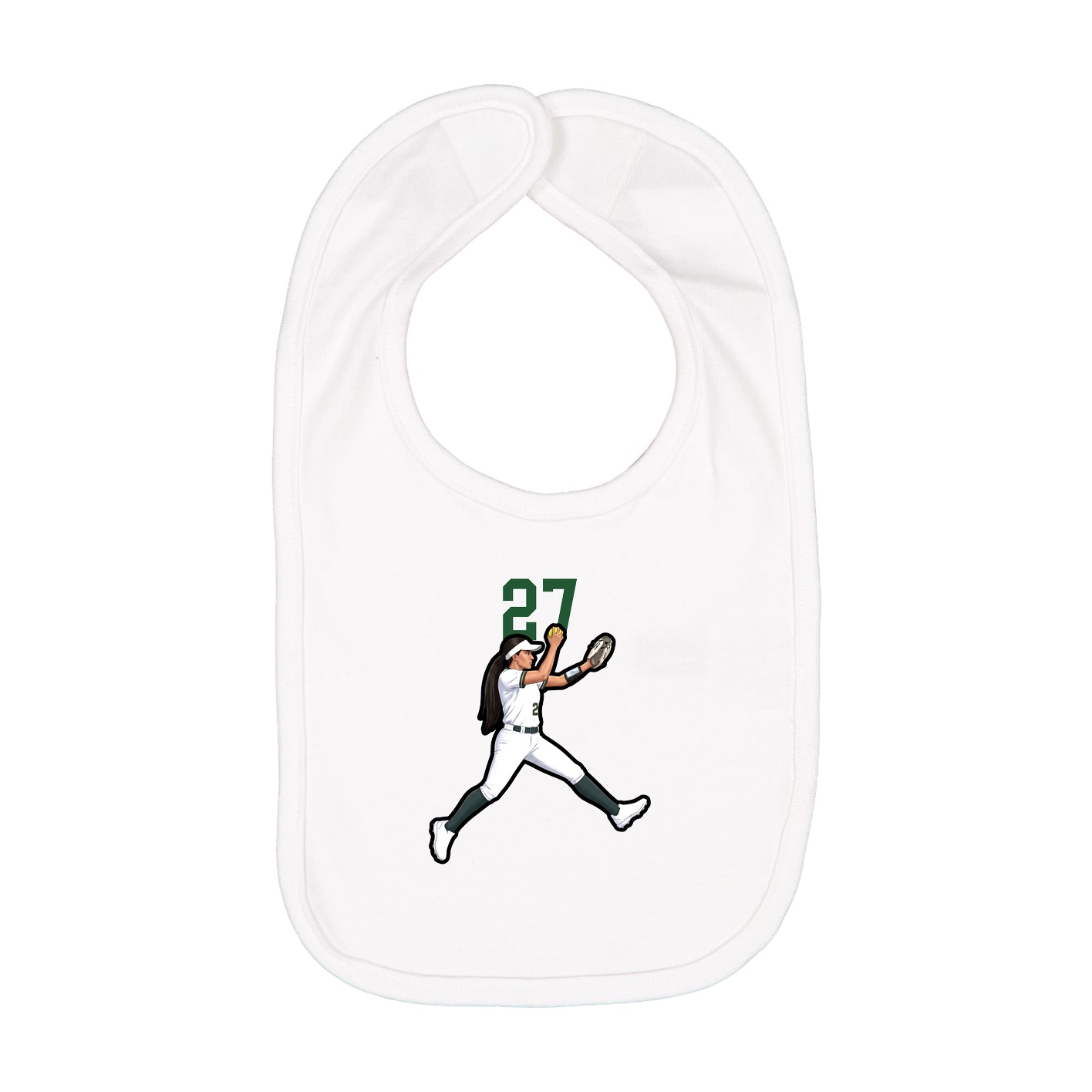 Infant Bib — Number Top in White