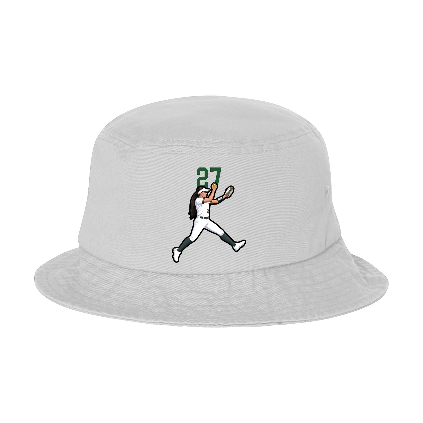 Bucket Cap — Number Top in White