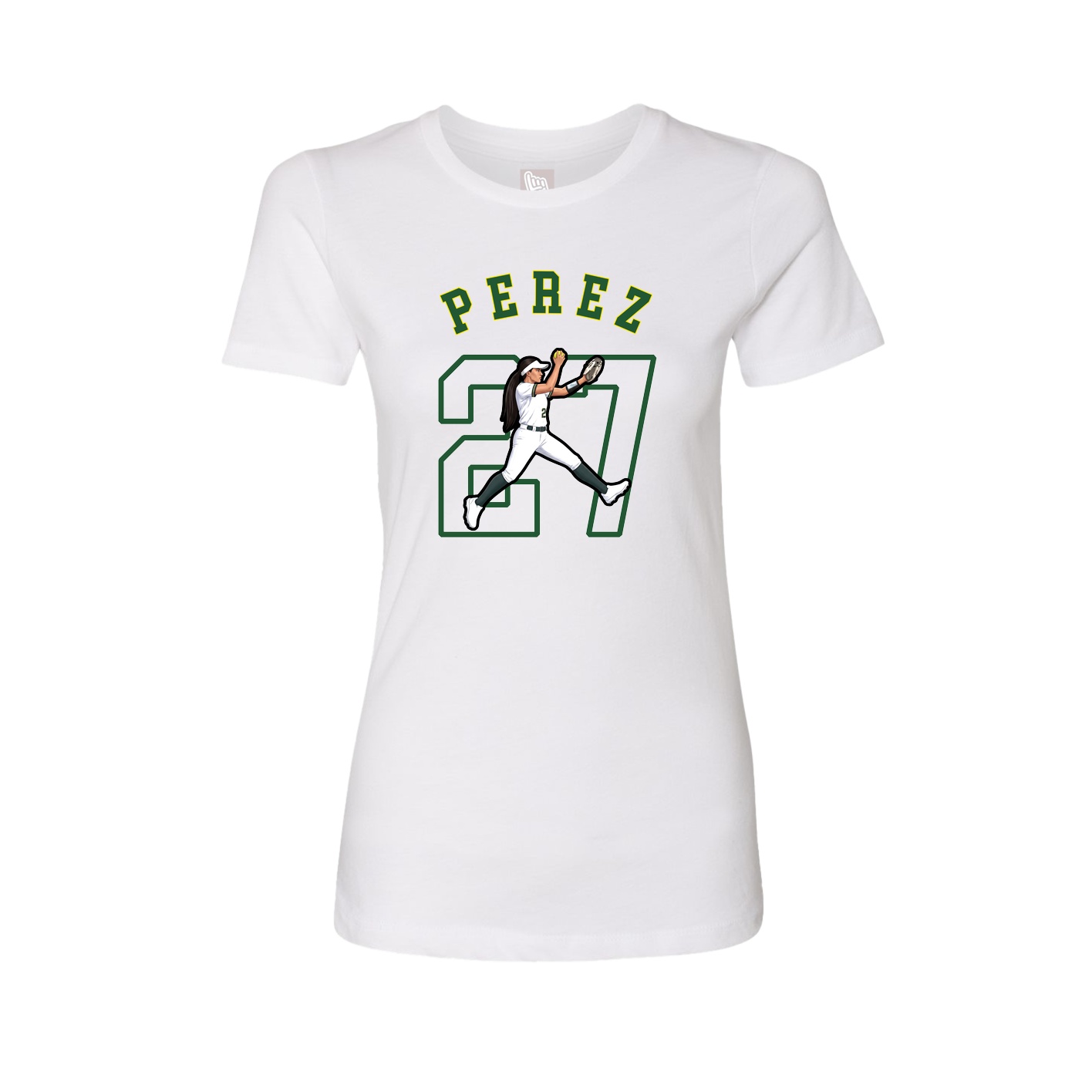 Fitted Women's Tee — Shirsey Arch in White