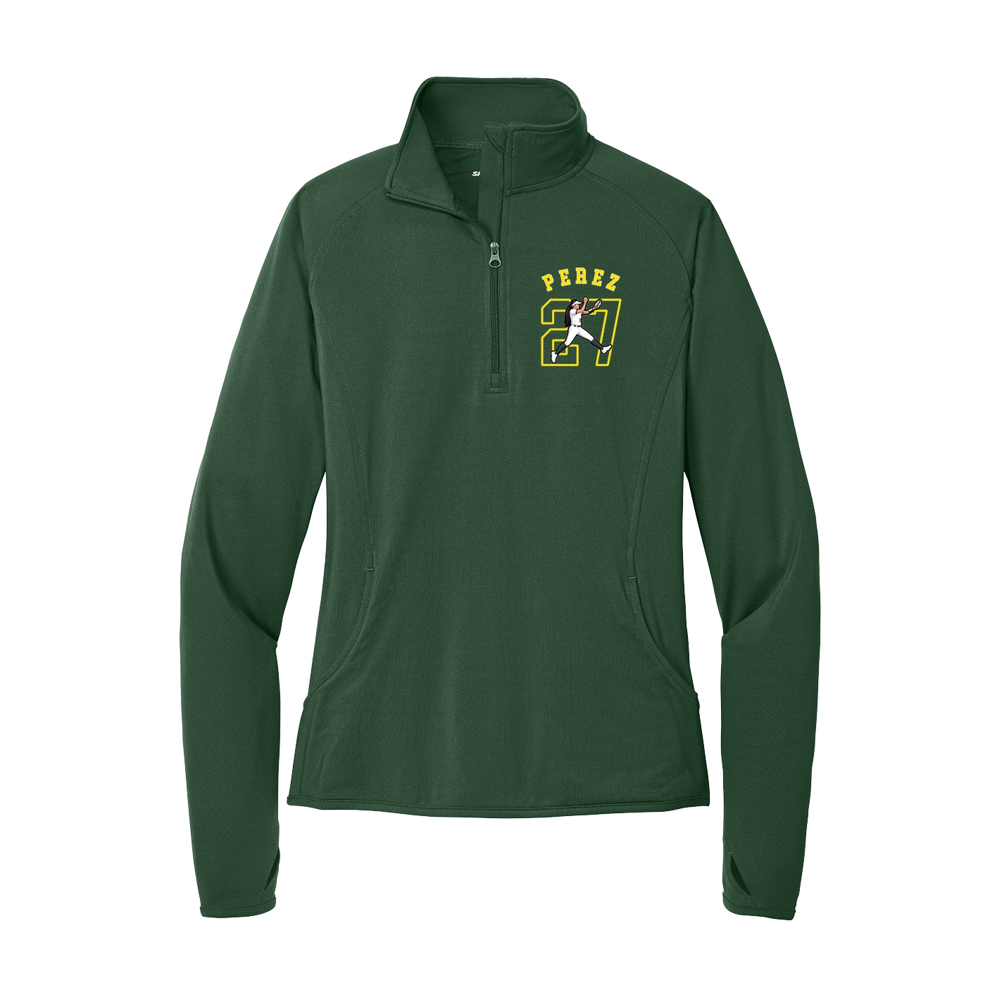 Women's Q-Zip Pullover — Shirsey Arch in Green