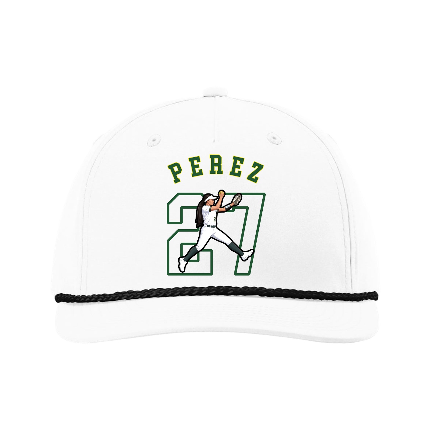 Five-Panel Classic Rope Cap — Shirsey Arch in White
