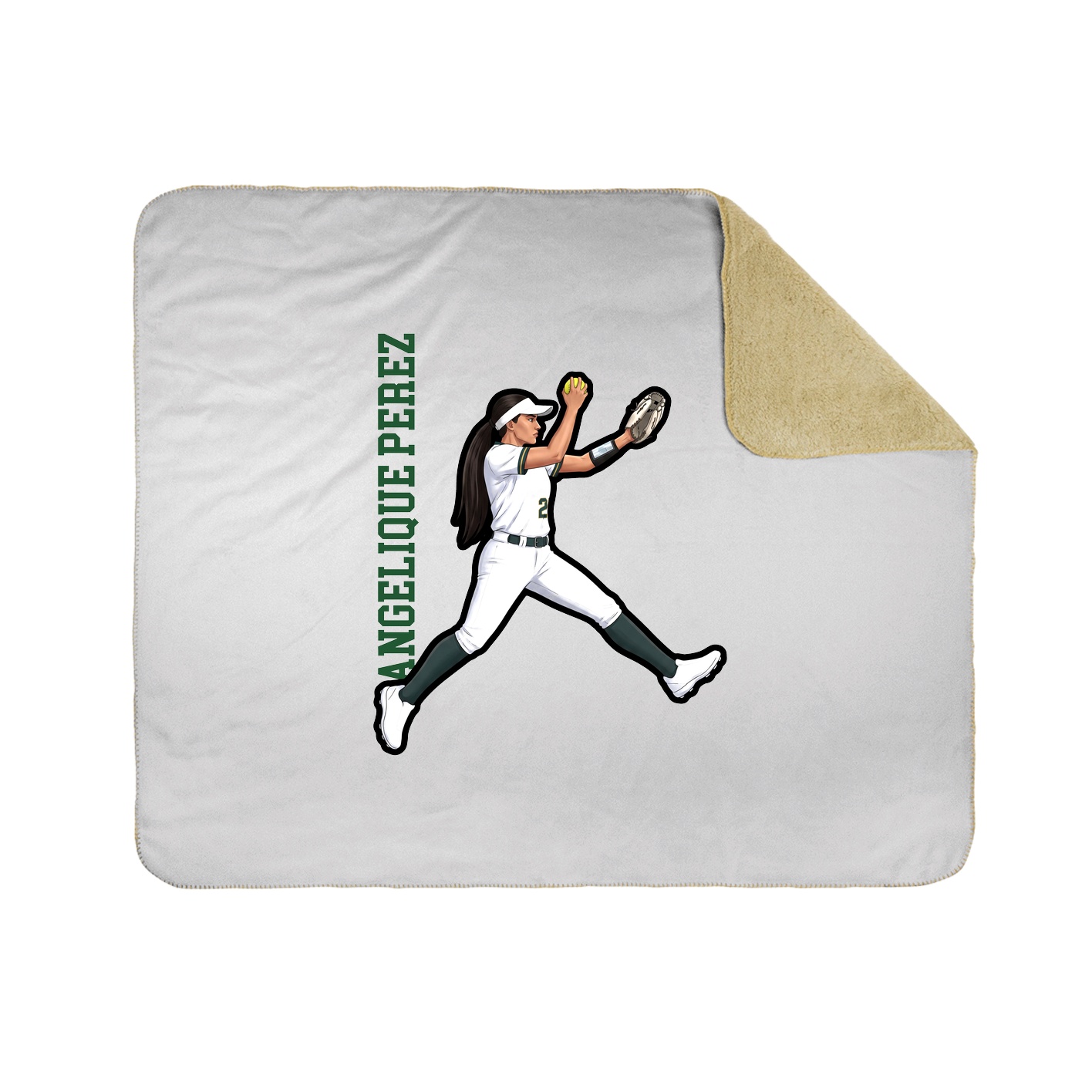 Throw Blanket — Name Vertical in White