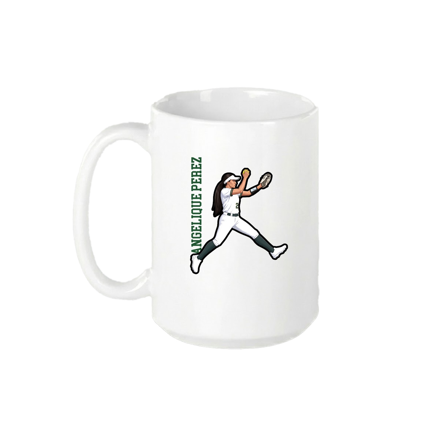 15oz Coffee Mug — Name Vertical in White