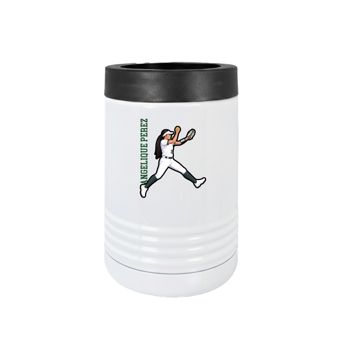 Beverage Holder — Name Vertical in White