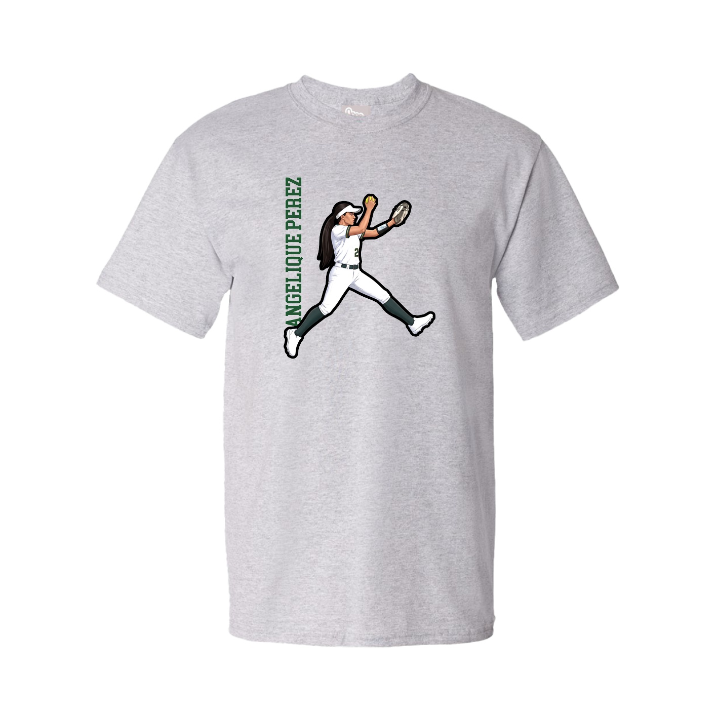 Tee — Name Vertical in Grey