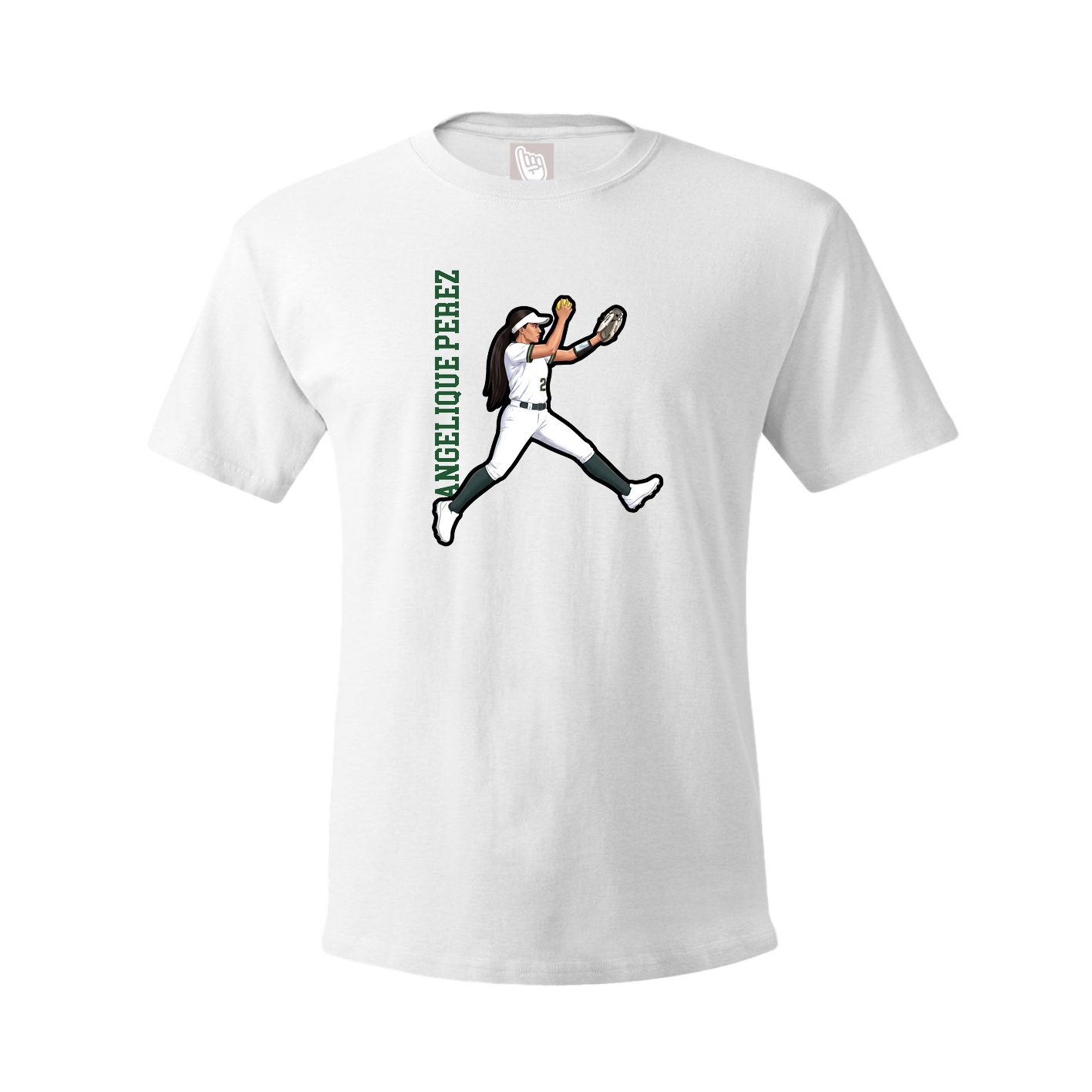 Tee — Name Vertical in White