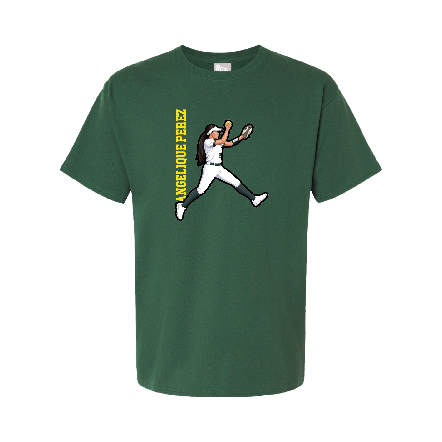 Youth Tee — Name Vertical in Green