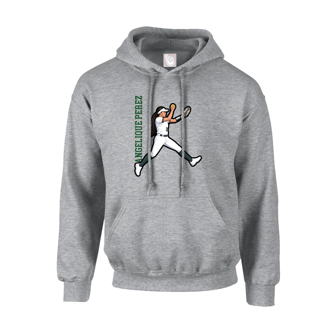 Hoodie — Name Vertical in Grey