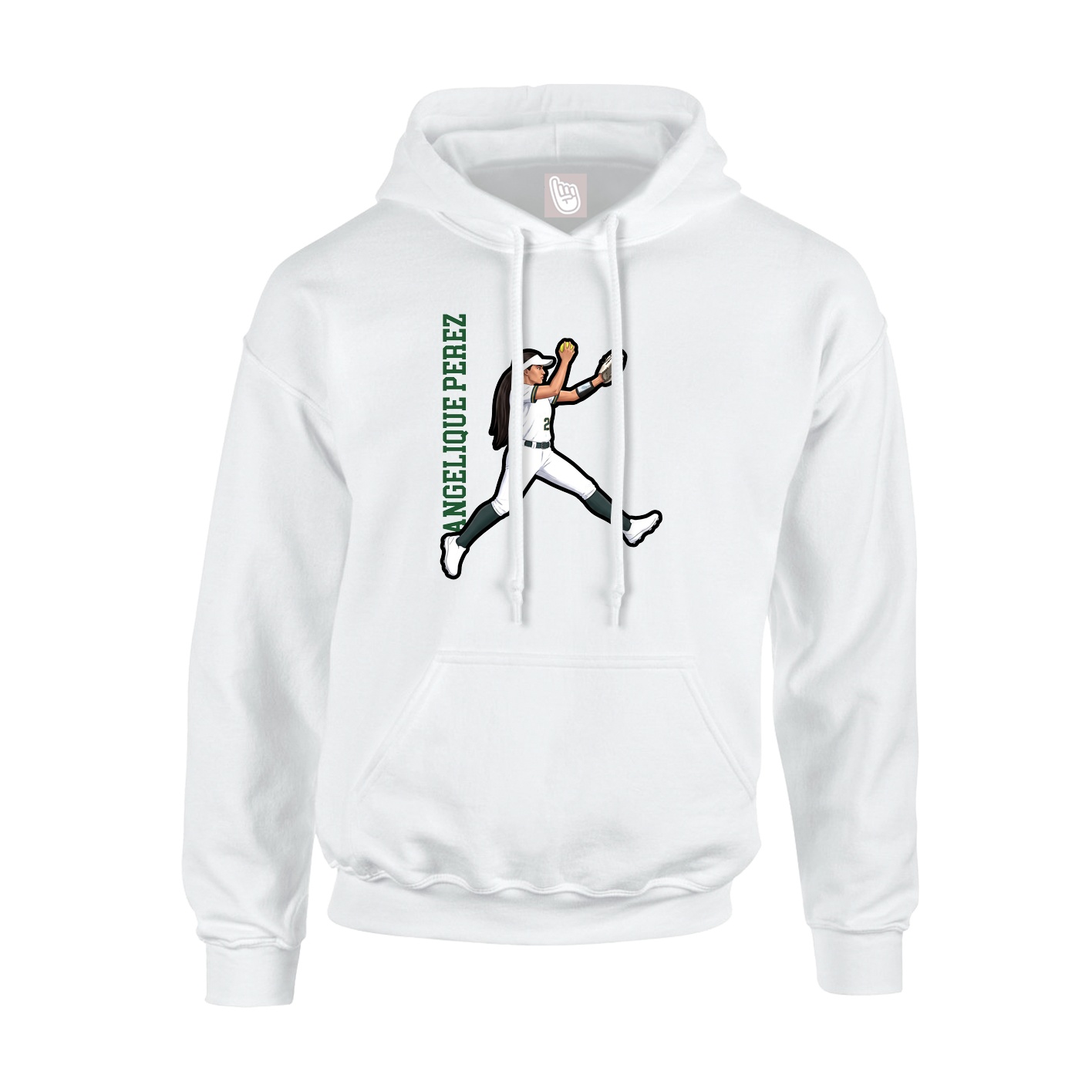 Hoodie — Name Vertical in White