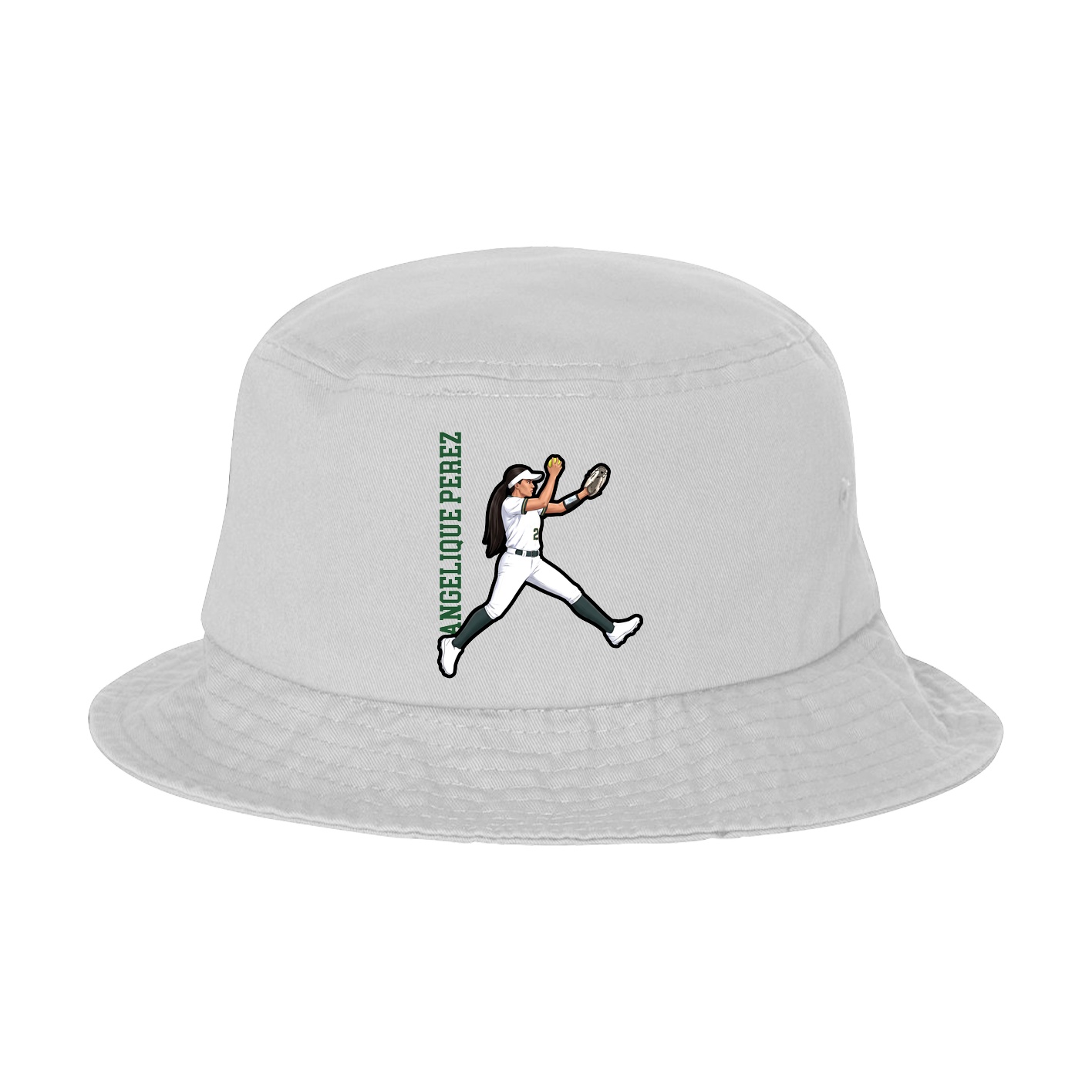 Bucket Cap — Name Vertical in White