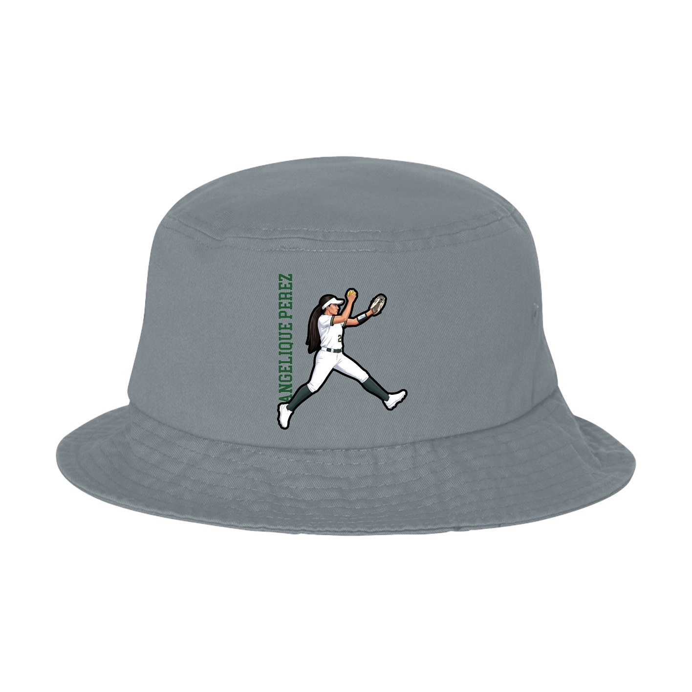 Bucket Cap — Name Vertical in Grey