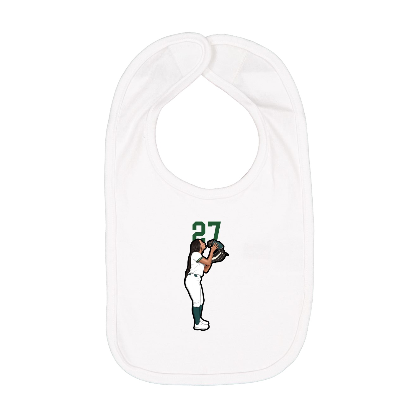 Infant Bib — Number Top in White