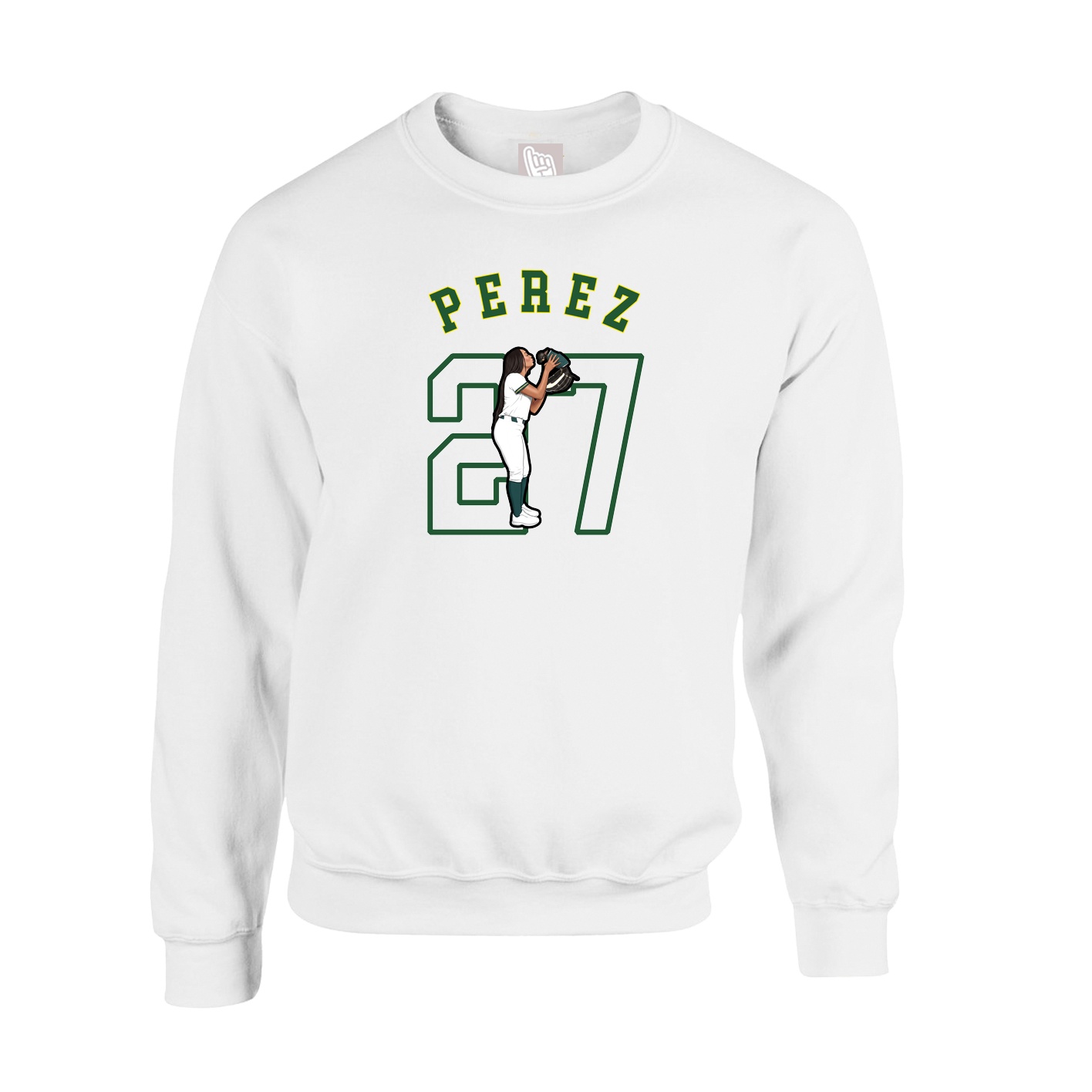 Fleece Crew — Shirsey Arch in White