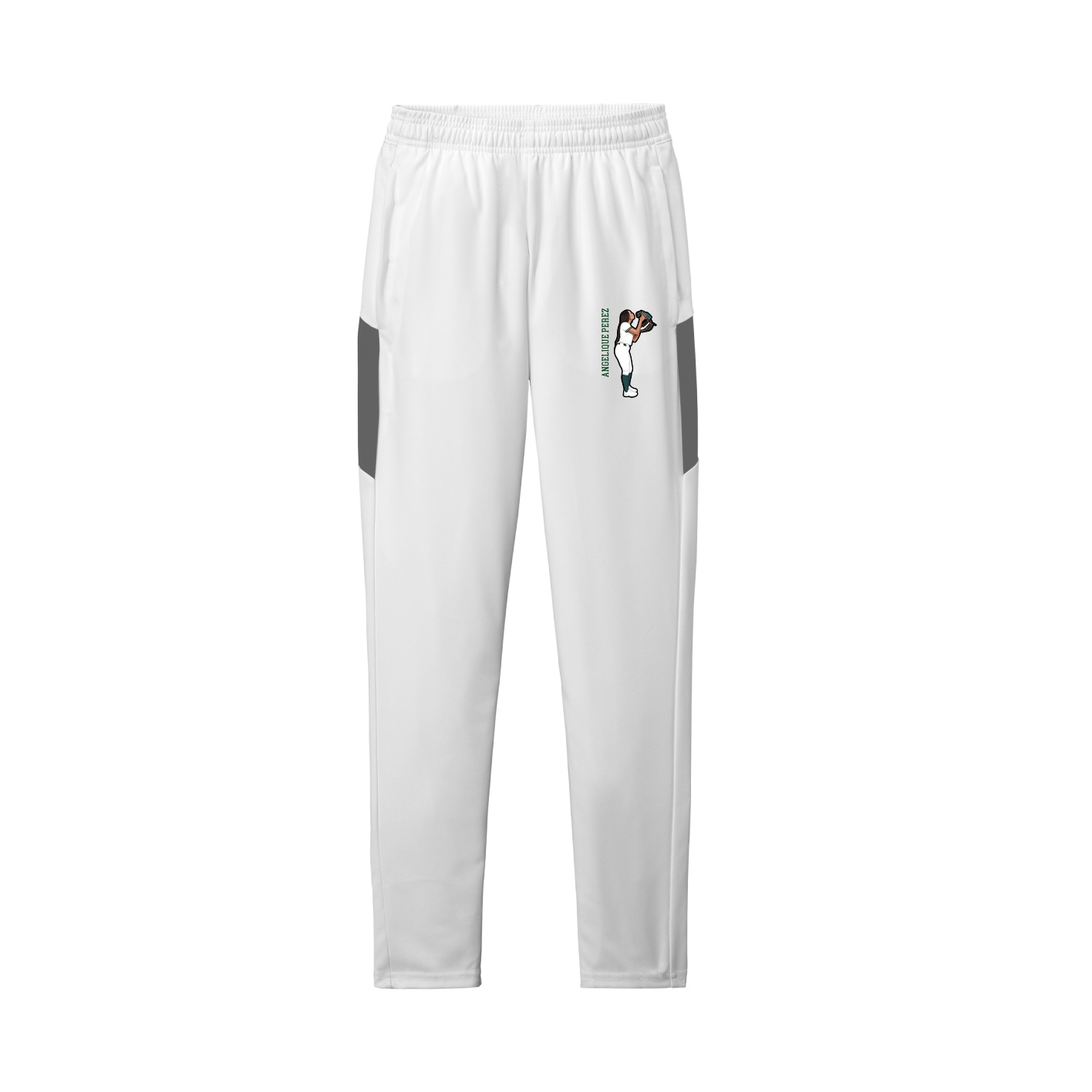 Team Travel Pant — Name Vertical in White/Grey
