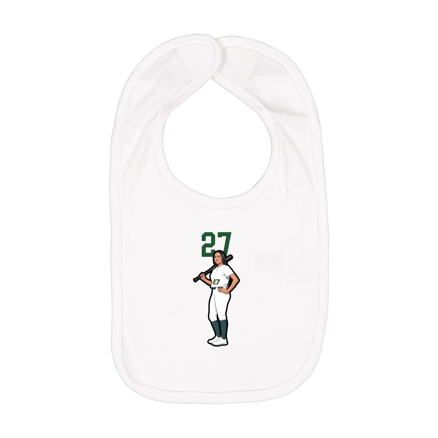Infant Bib — Number Top in White