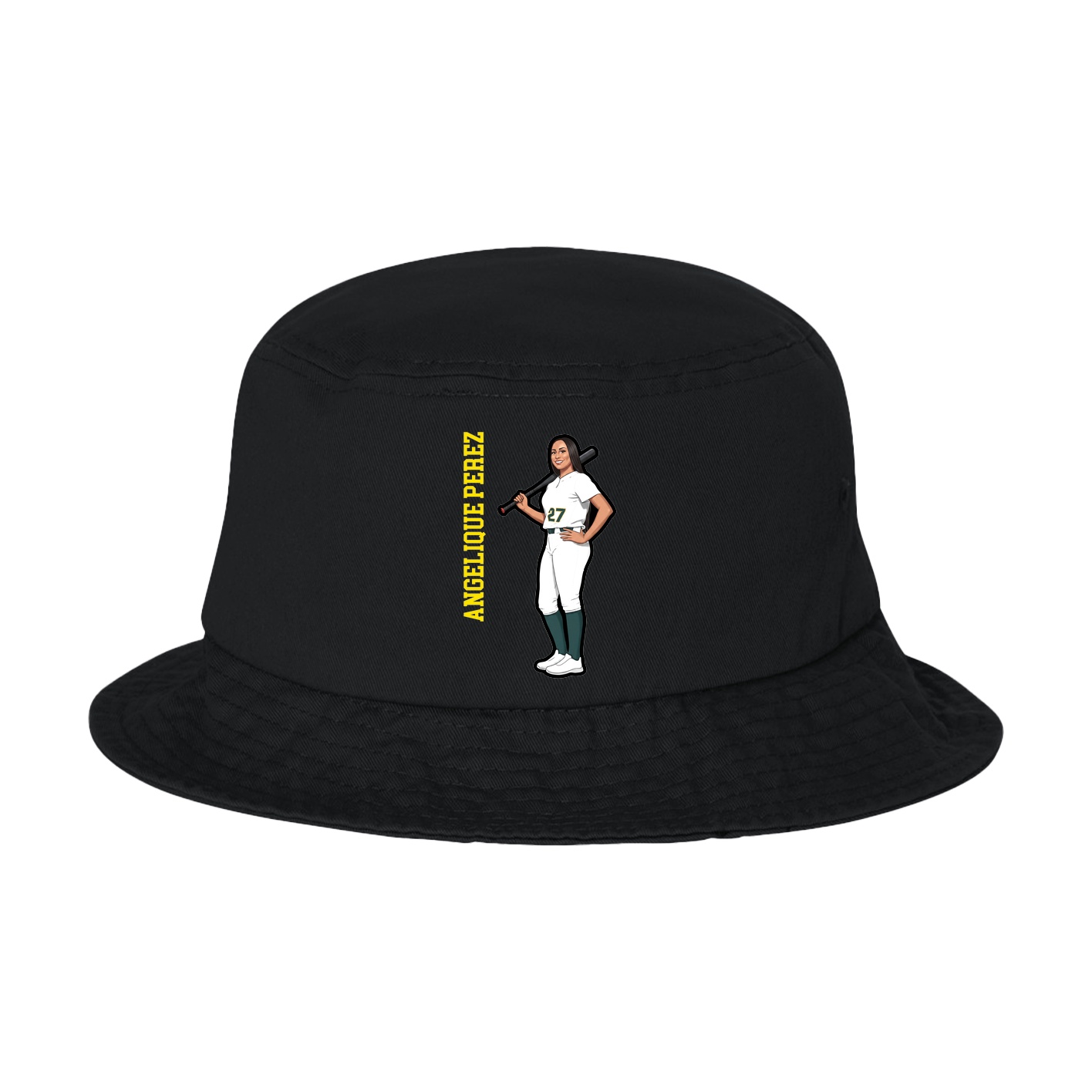 Bucket Cap — Name Vertical in Black
