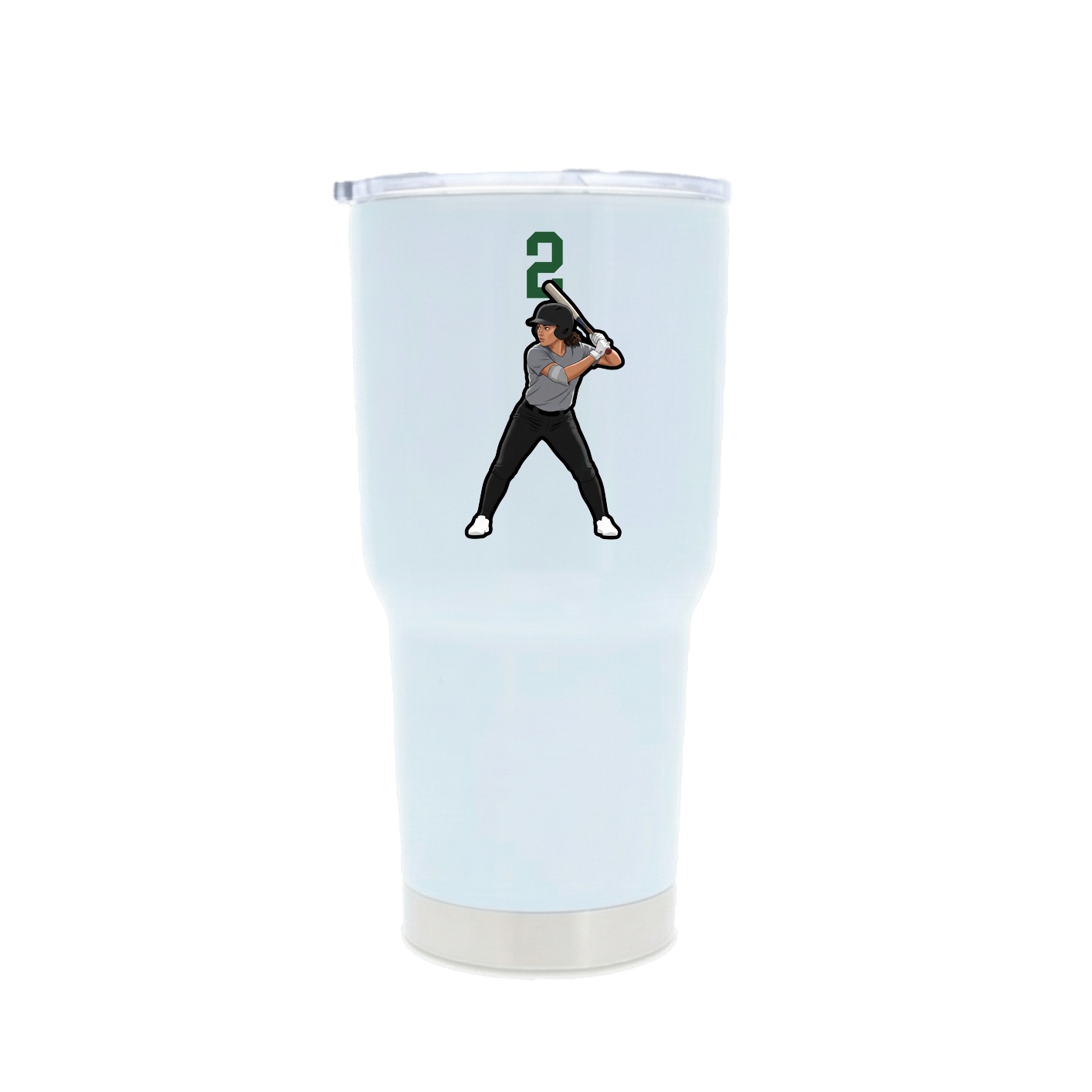 30oz Stainless Steel Tumbler — Number Top in White