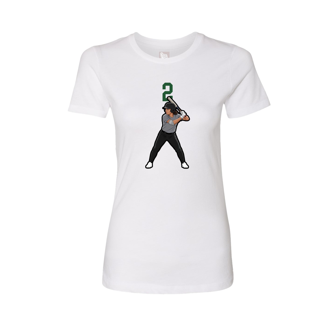 Fitted Women's Tee — Number Top in White