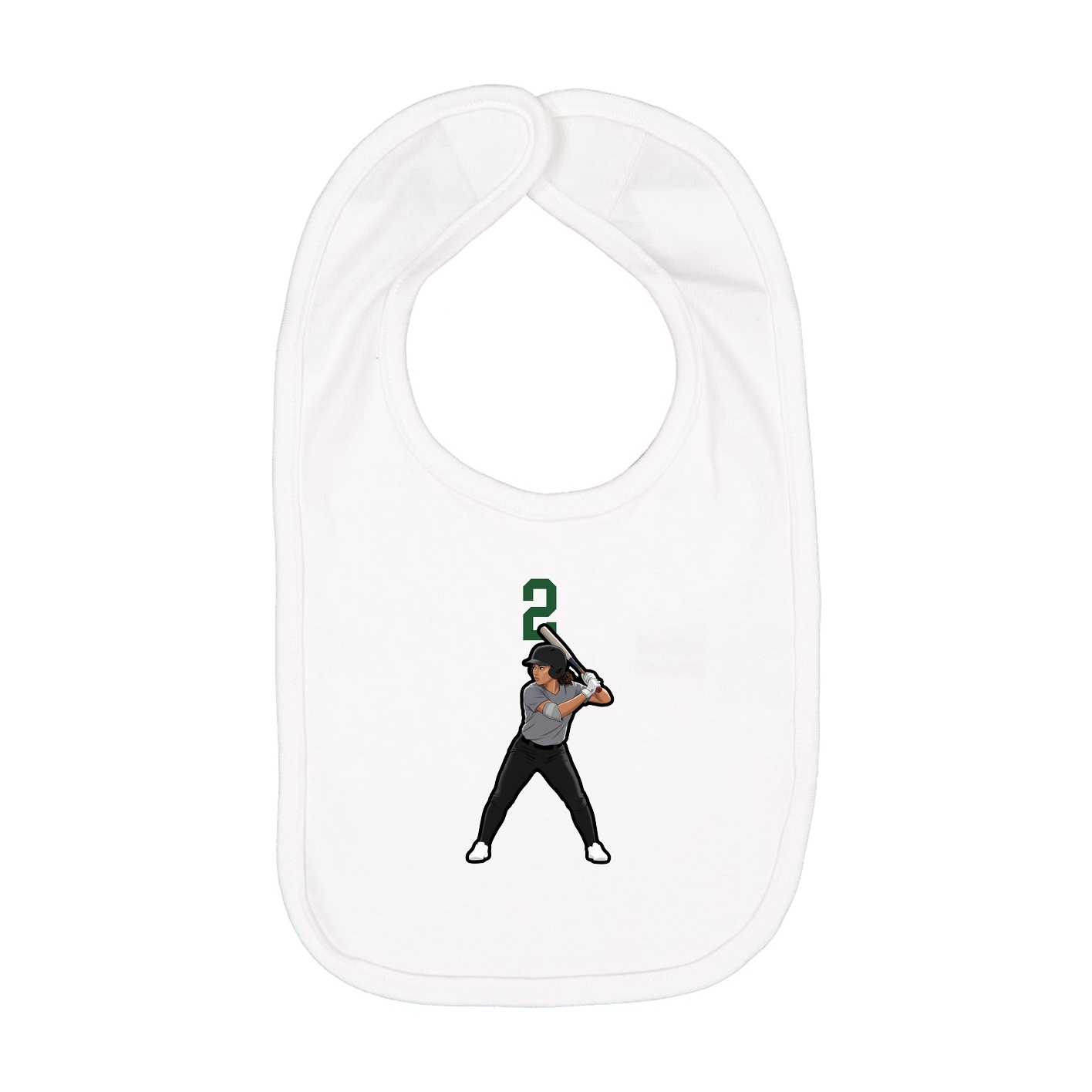 Infant Bib — Number Top in White