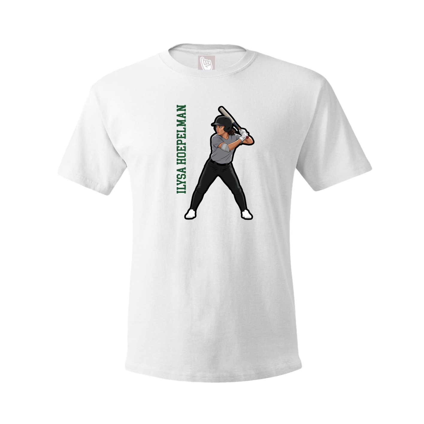 Tee — Name Vertical in White