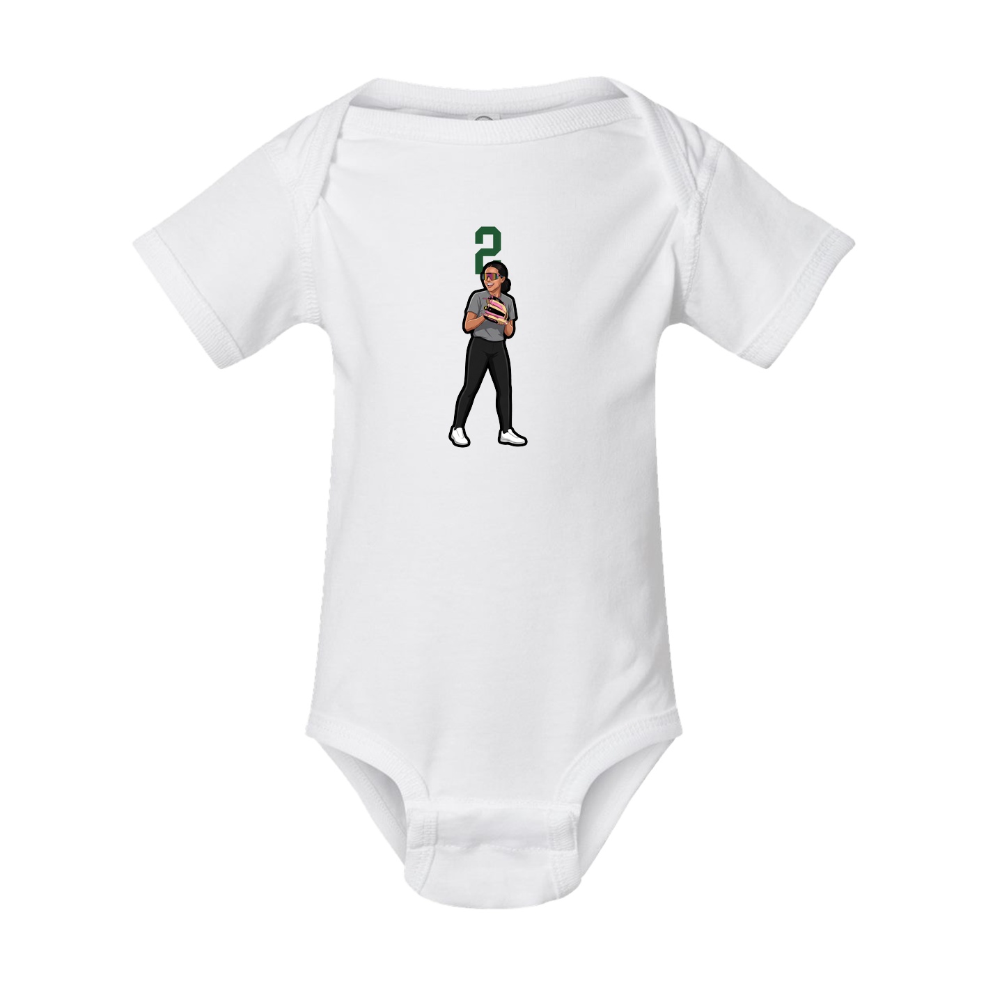 Baby Onesie — Number Top in White