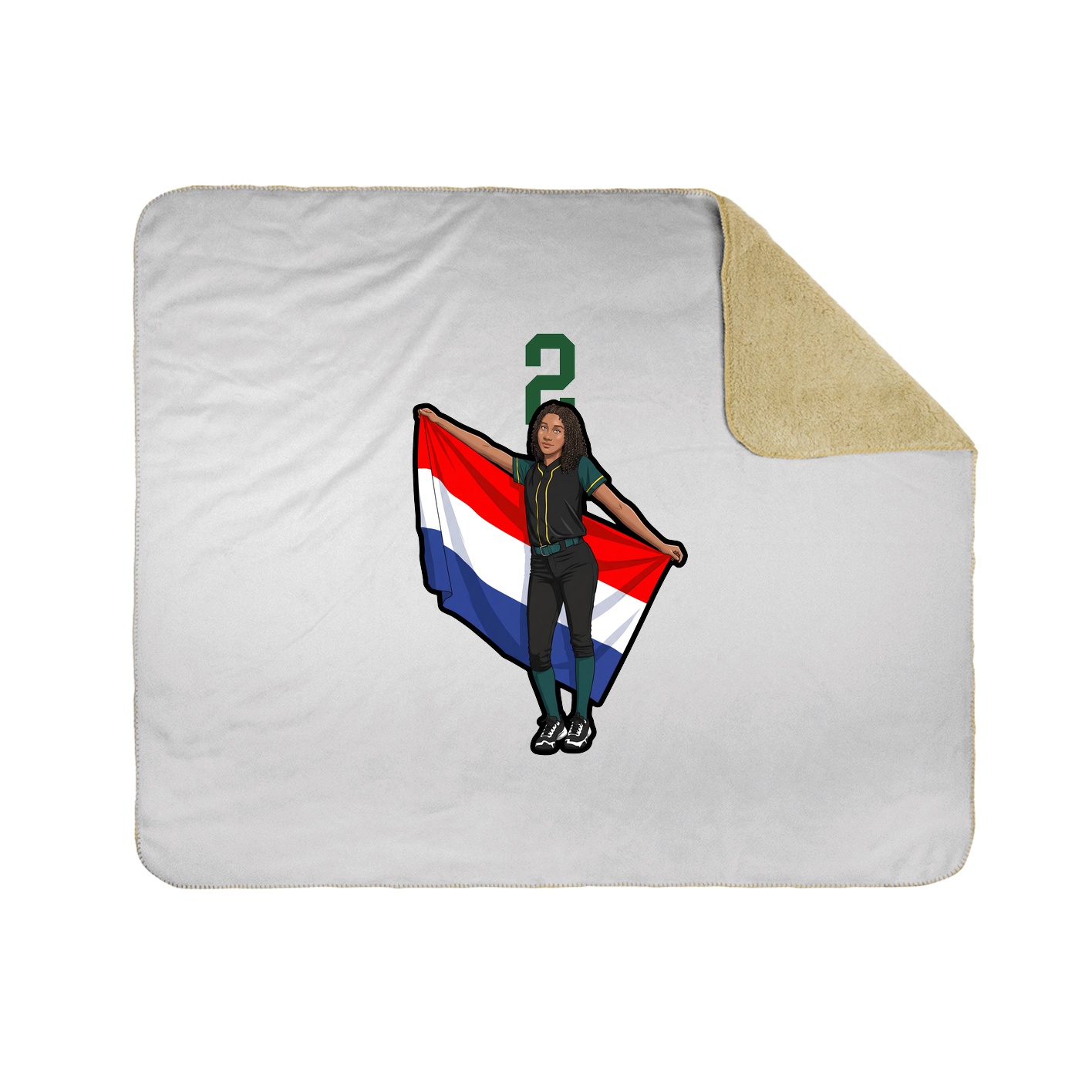 Throw Blanket — Number Top in White