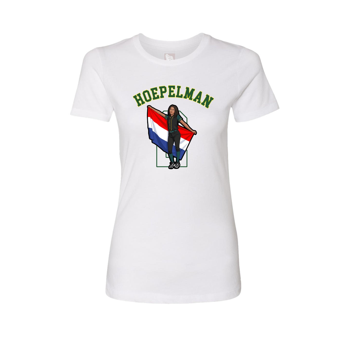 Fitted Women's Tee — Shirsey Arch in White