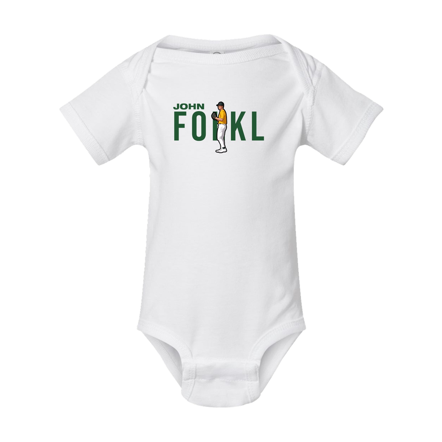 Baby Onesie — Player Name in White