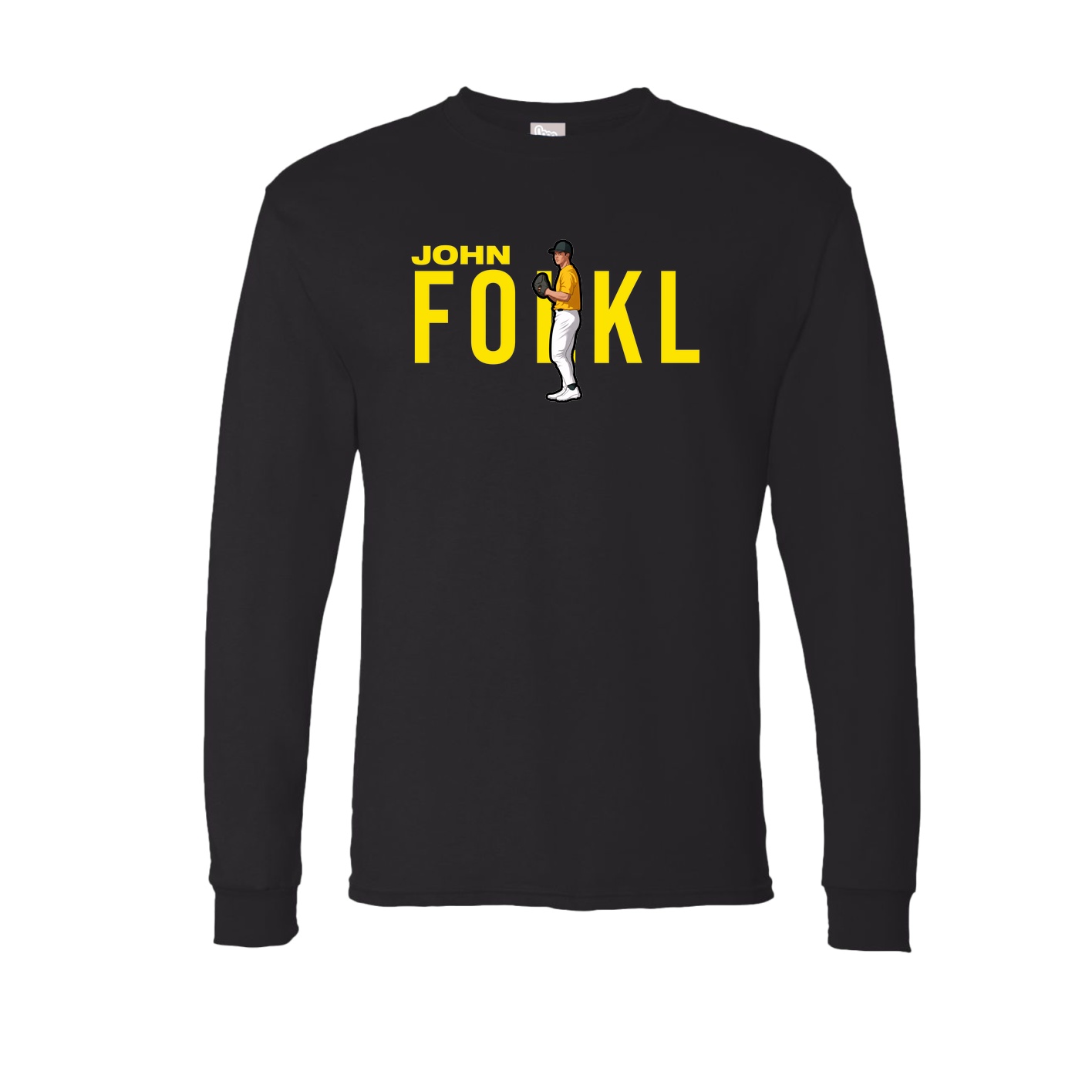 Long Sleeve Tee — Player Name in Black