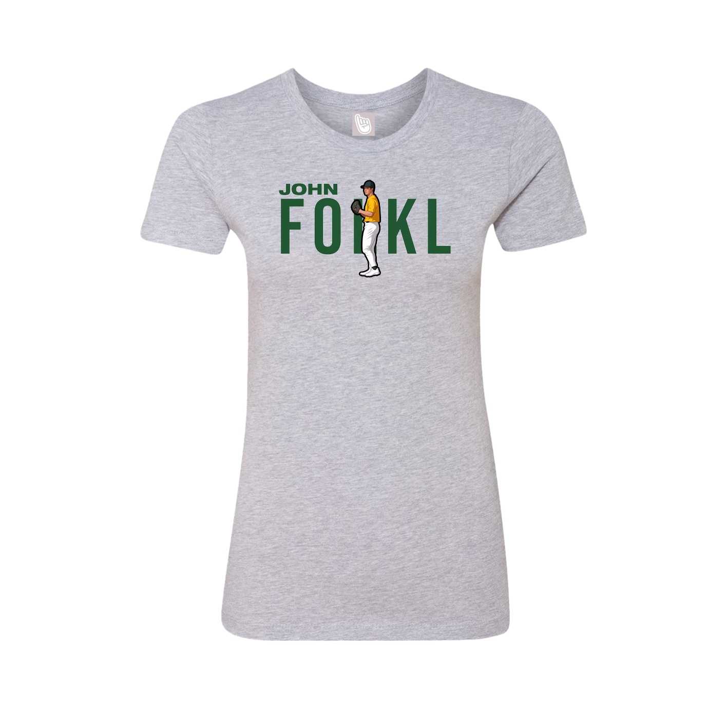 Fitted Women's Tee — Player Name in Grey