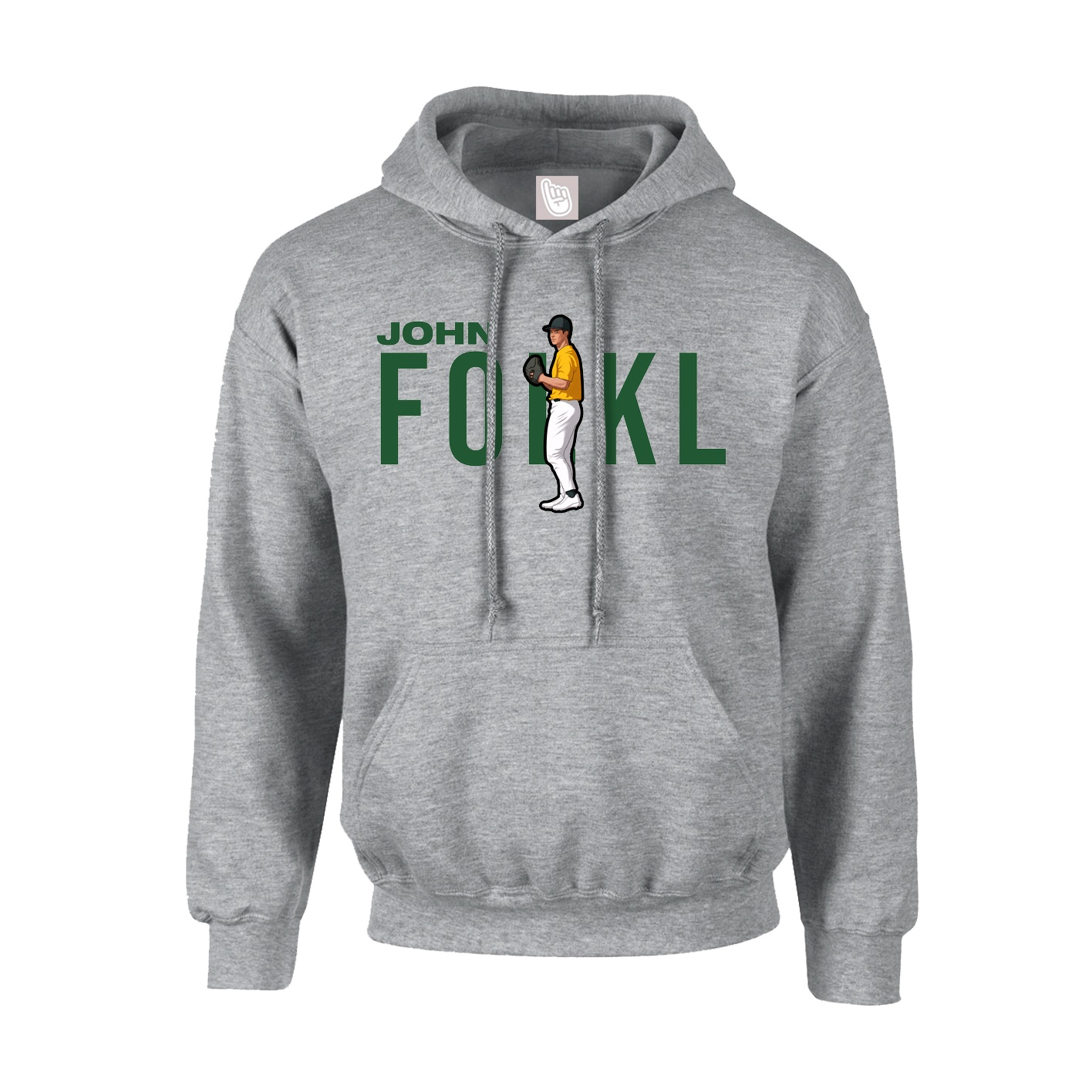Youth Hoodie — Player Name in Grey