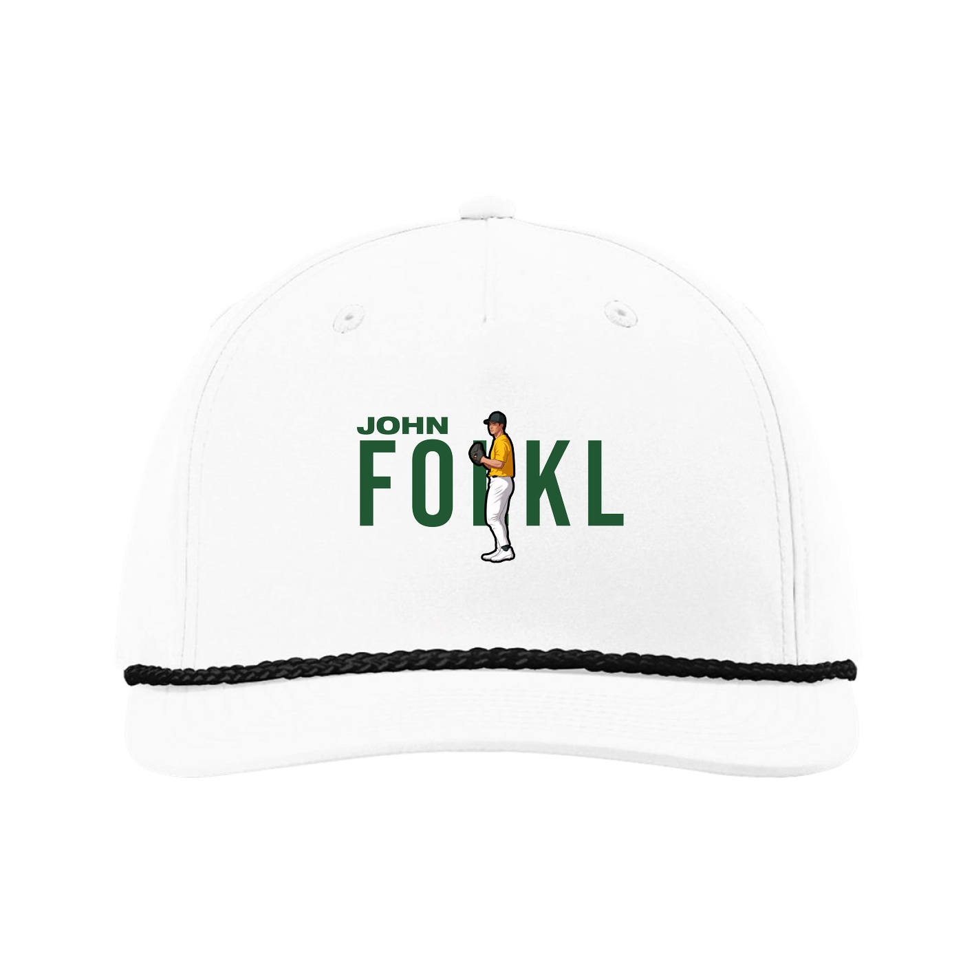 Five-Panel Classic Rope Cap — Player Name in White